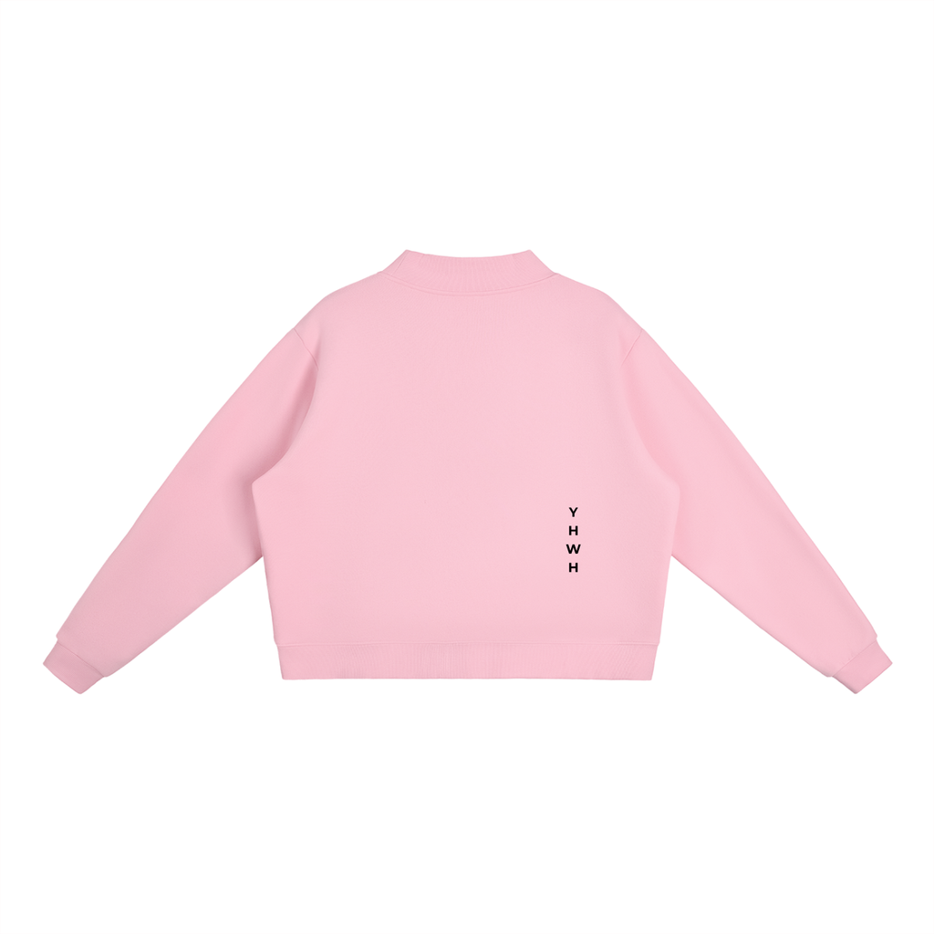 Womens Essential Fleece Mock-Neck Crew Sweatshirt
