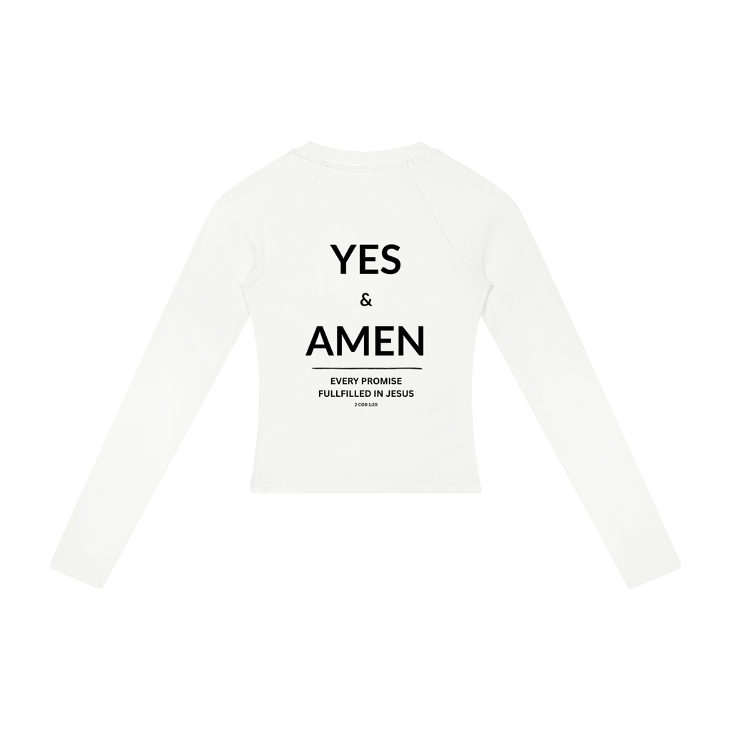 2 COR 1:20 | Women’s Slim Raglan Long Sleeve T-Shirt