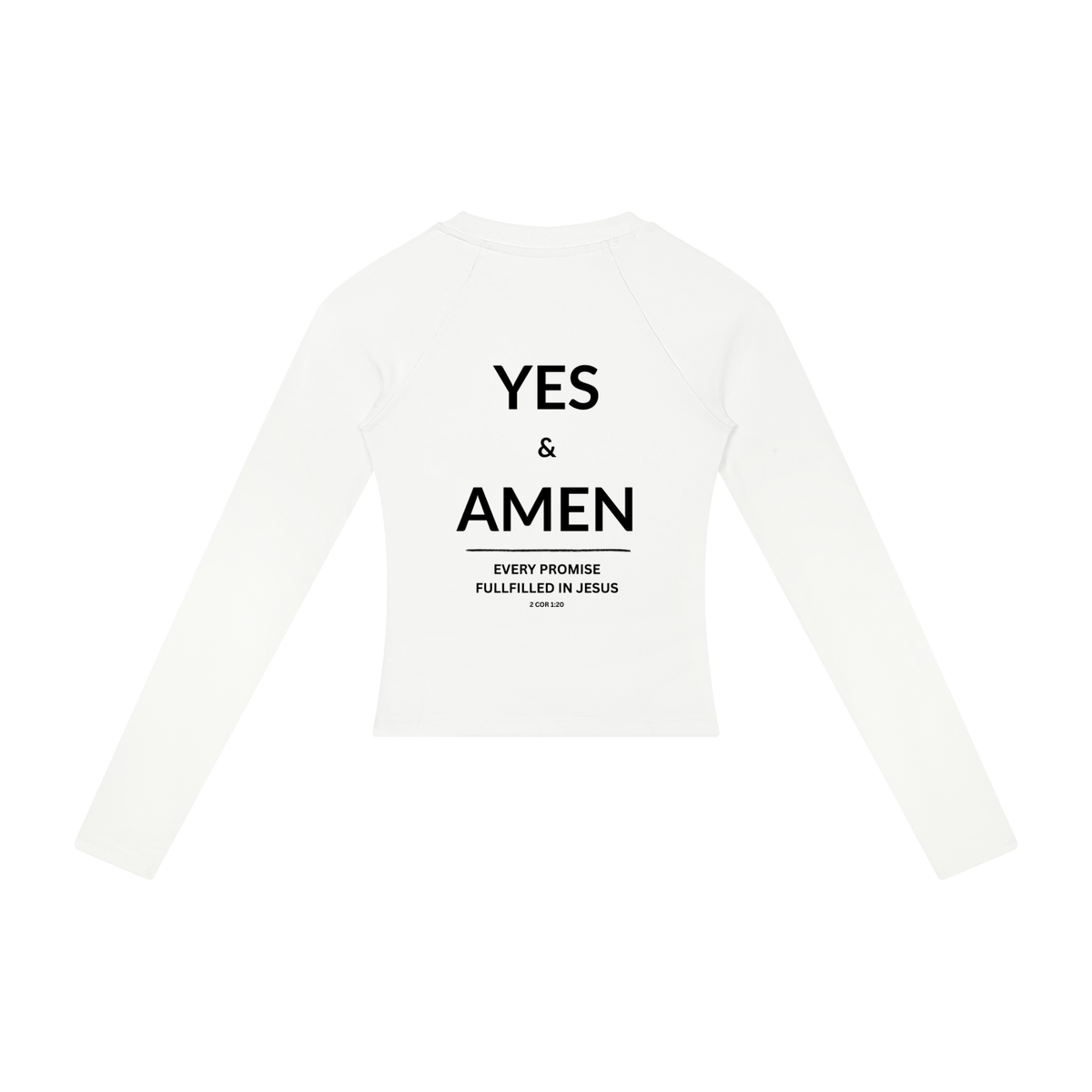 2 COR 1:20 | Women’s Slim Raglan Long Sleeve T-Shirt