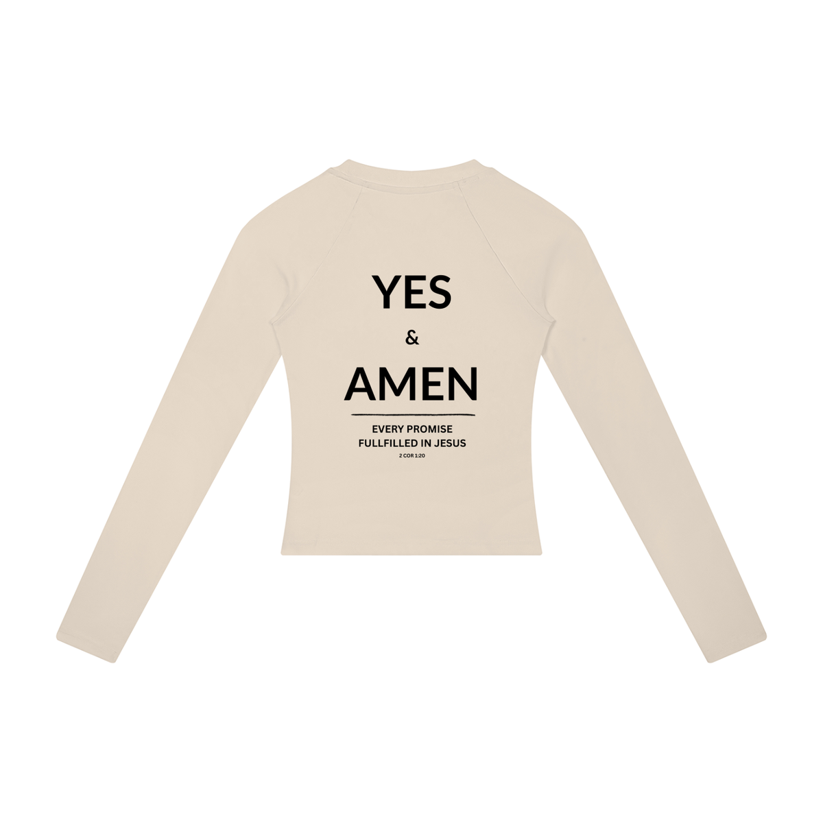 2 COR 1:20 | Women’s Slim Raglan Long Sleeve T-Shirt