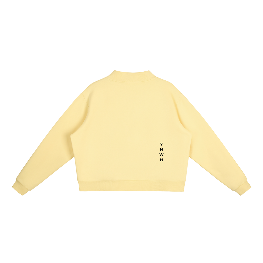 Womens Essential Fleece Mock-Neck Crew Sweatshirt